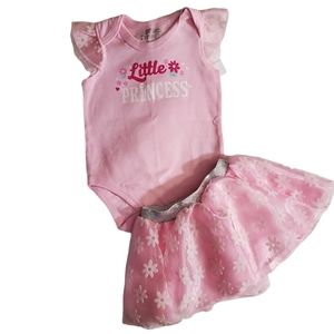 Little Princess Bodysuit with Tutu Skirt Pink 6-9 months